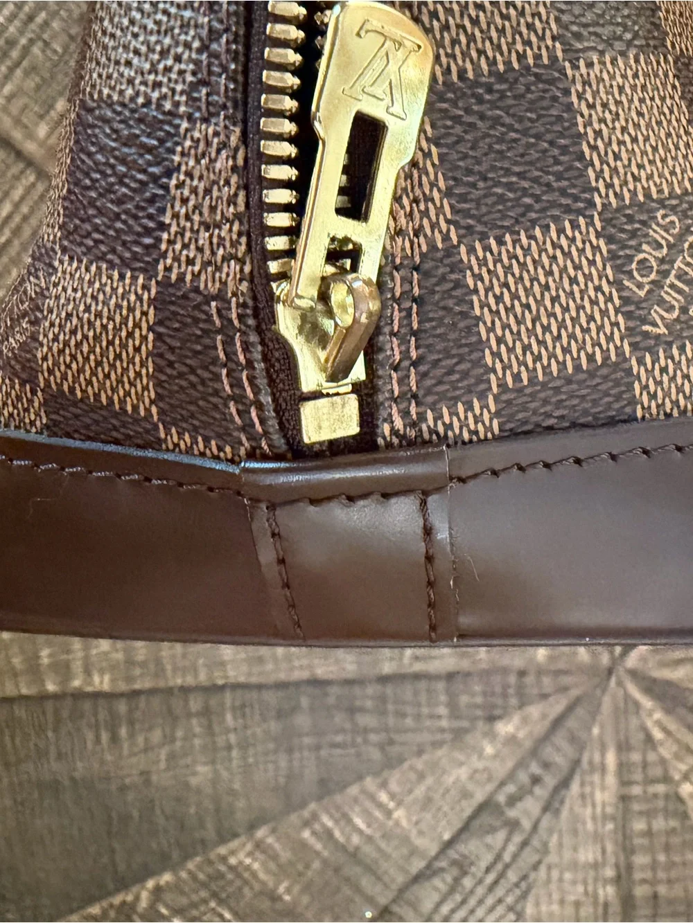 LV Alma PM Brown Check & Matching Wallet